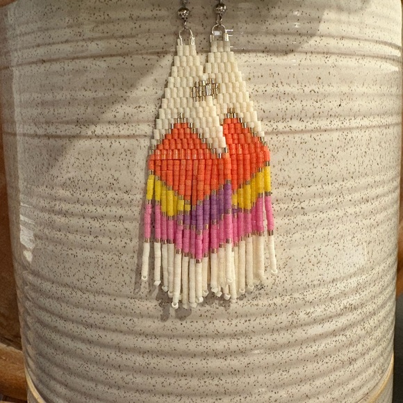 Beaded Mountain Earrings - Picture 2 of 2
